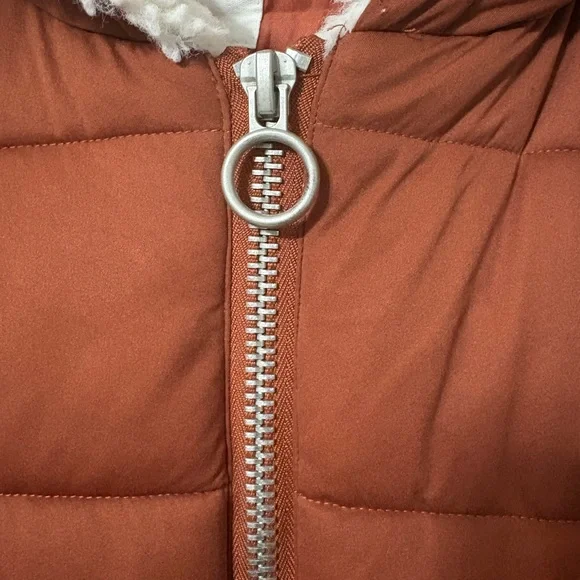 Avec Les Filles Rust Puffer Coat with Sherpa Hood - Picture 5 of 9